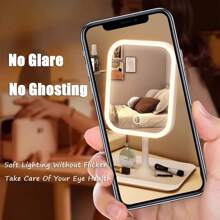 1pc LED Makeup Mirror, Lighted Vanity Mirror, 3 Adjustable Lighting Mode Makeup Mirror, Touch Control, Portable Stand And Foldable Small Mirror, Illuminated Travel Makeup Mirror, Rechargeable Battery, Suitable For Women's Gifts Ladies' Gift Mother's Day Gift Graduation Season Gift,Makeup,Cheap,Room Decor,Vanity,Travel,Bedroom,Makeup Accessories,Mirror,Vanity Mirror,Cheap,Stocking Stuffers,Makeup,Makeup Tools,Cheap Stuff,Gifts,Gifts For Women,Christmas Gifts