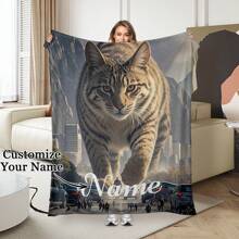 1PC Pet Cat Background Blanket, Personalized Name Blanket, Cozy Custom,Unique,Personalized Ideal Gifts For Him Her,Boyfriend,Girlfriend,Dad,Mom,Family,Friends,Pets For Anniversaries,For Valentine's Day,For Mother's Day,For Birthdays,For Children's Day,For Father's Day,For Weddings,For Graduation,For Christmass,For Housewarming Sofa,Bed,Car,Bedroom,Living Room