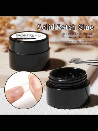LYTTOA 10g Pegamento adhesivo sólido para decoraciones de uñas, pegatinas de uñas de gel de adherencia fuerte y duradera, sin pegajosidad, removible, sin dañar las uñas