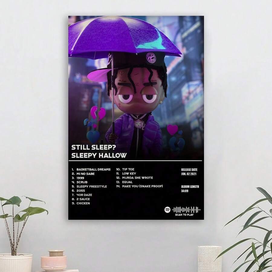 1 pieza Póster de lienzo enmarcado con la portada del álbum Still Sleep Sleepy Hallow, arte de pared musical, regalo, decoración de pared de alta calidad - Enmarcado - Ver 1