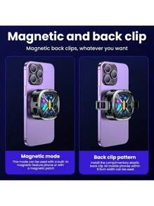 FS05 Pro Black Shark Magnetic Cell Phone Cooler , Ventilador De Telefone RGB Portátil Móvel Leve - Preto - Visão 4