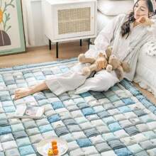 Colchones de futón para piso de tatami japonés, tapete para dormir tamaño individual, matrimonial, tamaño Queen King con parte inferior antideslizante, colchones plegables suaves y portátiles, cubrecolchones para invitados, 43.3 x 79.7 pulgadas - Azul - Ver 2