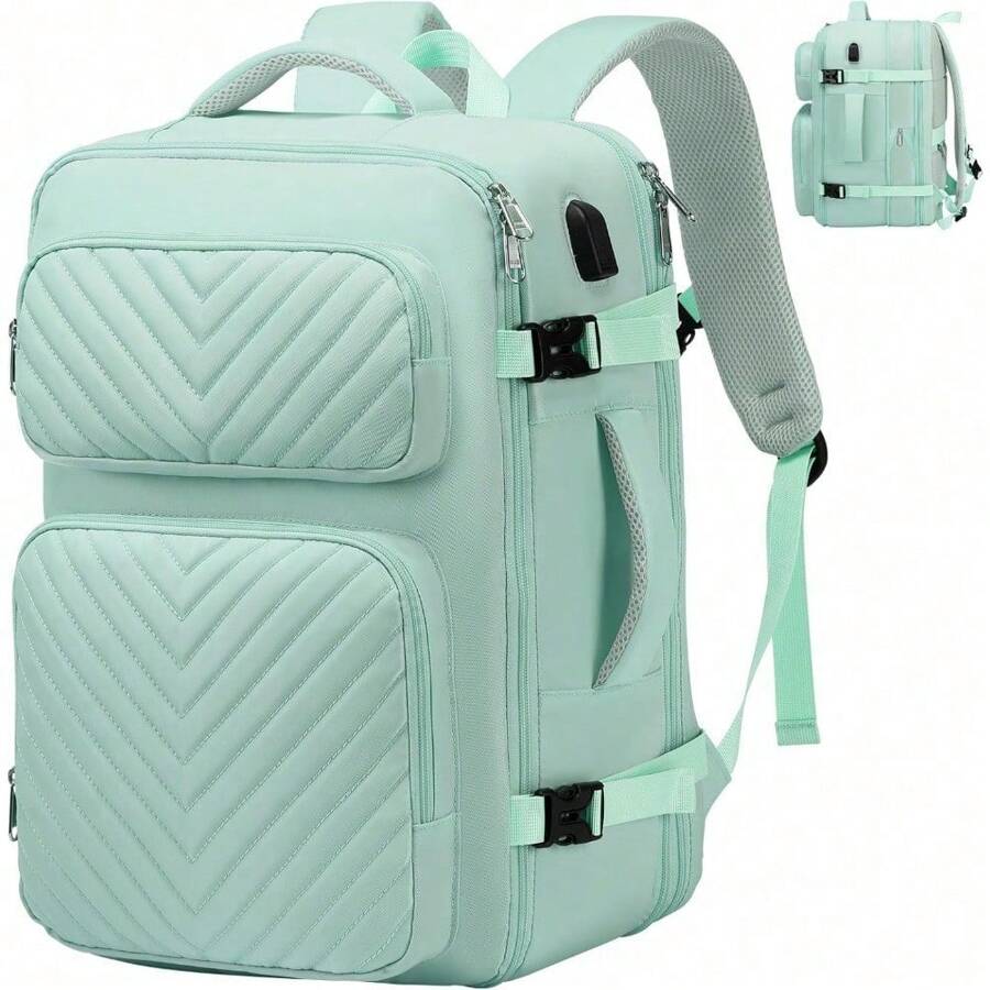 Mochila de viaje para mujer, mochila de transporte como artículo personal por vuelo, mochila para portátil de 17.3 pulgadas - Azul - Ver 1