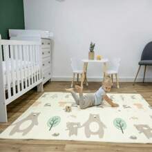 Children's Thermal Mat Rubberized Double-Sided Foldable Soft 2m X 1.5m Tatami Play Mat On The Floor For Children Baby Interactive - 米色 - 查看 1