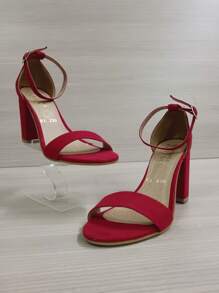 Zapatilla tacón de mujer alto 8 cm perfecto para ocasiones formales y Casuales, XV, Graduaciones, Cenas Familiares, Bodas y mas - Rojo - Ver 1