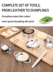 1 pieza/3 piezas/7 piezas Molde para hacer empanadillas de acero inoxidable, Herramientas de corte de piel de empanadillas de acero inoxidable, Juego de moldes para empanadillas de acero inoxidable, Molde para hacer empanadillas de acero inoxidable, Pinza para empanadillas, Molde para dar forma a empanadillas, Molde para envolver empanadillas - Plateado - Ver 3