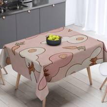 1pc Easter Bunny And Egg Decorative Tablecloth, Holiday Outdoor Table Decor, Vintage Easter Happy Tablecloth, Easter Bunny Eggs And Farmhouse Design, Great For Spring/Summer Decorations, Easter Gifts, Great For Indoor/Outdoor/Easter Parties And Home Decor, Easter Decor, Farmhouse Decor. Easy To Install And Maintain - Add Festive Ambiance And Personalized Yard Decor!