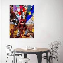 Framed West College Dropout Album Collage Canvas Art Poster, Modern Wall Decor For Bedroom & Living Room, Vibrant Music-Themed Canvas Print  High Quality Canvas