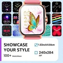 2025 New Smart Watch, 1.83-Inch Full Touch Screen, Fashionable And Healthy Sports Watch, Metal Body, Wireless Call And SMS Reminder, AI Voice Assistant, Smart Band, Step Calorie Counting, Exercise Sleep Monitoring, Suitable For Festival Gifts - Hồng - Xem 2