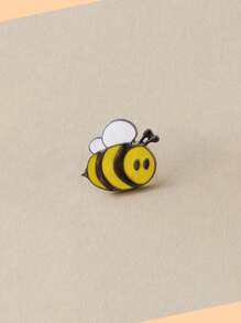 1pc Cute Bee Brooch, Couple Symmetrical Left And Right Decorative Pin For Jacket, Cardigan, Scarf, Clothing Accessory, Multiple Function Decoration, Backpack Accessory, Cartoon Brooch