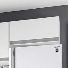 Kit 02 Armários Aéreo Geladeira Cozinha Andréia 60cm 01 Porta Branco - Desk Design