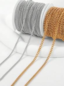 2/10 mètres Chaîne d'extension en acier inoxydable 2/3/4 mm Chaînes de collier dorées pour accessoires de fabrication de bracelets, de bijoux et d'artisanat