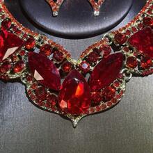 1 Set Women's Jewelry 3-Piece Set: Necklace & Earrings, Inlaid With Rhinestones, Fashion & Elegant, Suitable For Brides, Weddings, Banquets, Formal Occasions - Jewelry Set - View 9