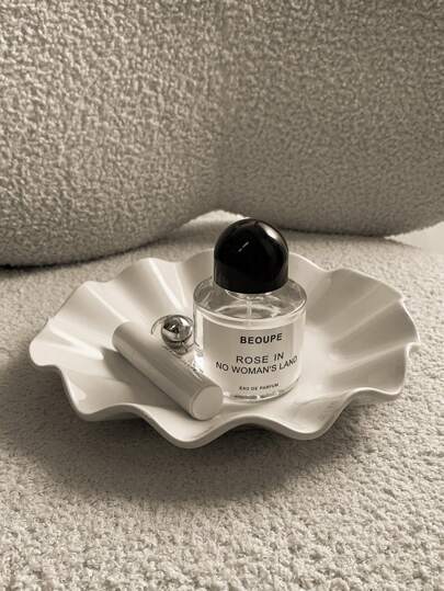 1pc/2pcs 8.07*7.48 Inch Wavy Ceramic Tray, For Jewelry Storage And Home Decor