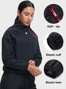 HOTSUIT Women Sauna Jacket Sweat Top Gym Exercise Shirts With Zipper Ideal For Fitness And Training, Valentine Gift - Black - View 4