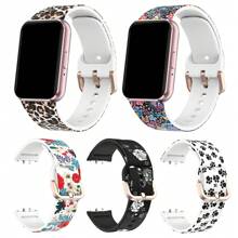 Bedrucktes Silikon Sportarmband für Samsung Galaxy Fit 3 R390 - Bequemes hautfreundliches Roségold Flachverschluss Ersatzarmband - Galaxy Fit3 - Übersicht 1