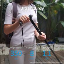 All Terrain Folding Walking Stick, Walking Sticks For Women & Men, Pivot Tip And Heavy Duty Mobility Aid, Adjustable Walking Stick For Elderly & Ladies - Silver - View 3