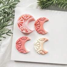 1pc/2pcs Moon & Flower Shaped Polymer Clay Mold For Jewelry Making - Moon Flower - View 3