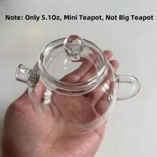 1pc 5.1oz/150ml Mini Single Teapot, Suitable For Tea, Flower Tea Back To School - Transparent - View 10