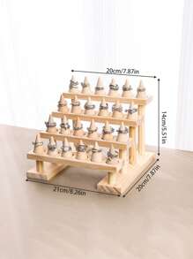 Minimalistyczny drewniany stożkowy stojak na pierścionki, stojak na biżuterię, ekspozycja pierścionków, transmisja na żywo i rekwizyt do stoiska