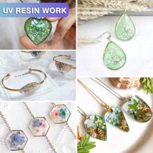 1 Botella de Resina UV 25g/50g/100g/200g/500g - Resina epoxi UV curada mejorada, transparente y dura, adecuada para manualidades de joyería, decoración artística, aretes, collares - Curado rápido, bajo olor, transparente, activada por luz solar/diurna, resina delgada - transparente - Ver 10