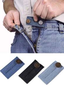 1pc Metal Waistline Extension Buckle, Modern Plain Waistline Extension Buckle For Home - Blue - View 1