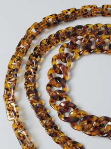 1pc Minimalist & Fashionable Acrylic Leopard Print Multi-Color Chain Key Chain, Phone Chain, Bag Charm Decoration, Suitable For Daily Wear, Commemorative, Multi-Occasions Car Accessories School Cute Goth Y2k Halloween Accessories Teachers Day Christmas Gift Ideas Bag Accessories Lanyards With Id Holder Car Accessories Bag Charms