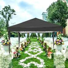 tooluck 10*10 Pop Up Tent With 4 Removable Sidewalls, Waterproof Commercial Instant Shelter Party Tent Outdoor Portable Canopy Tent For Party With Carry Bag, Ropes, Pegs - Black - View 7