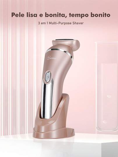 Remoção de cabelo elétrico feminino Conjunto 3 em 1, removedor de cabelo de corpo inteiro recarregável USB, presente ideal para mulheres, corpo, linha de maiô de biquíni, axilas, axilas, pernas, privacidade, perfeitas para presentes de verão