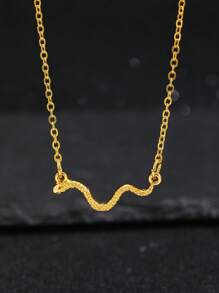 1 Stück neue modische, einfache Schlangen-Anhänger Halskette für Frauen, Frühlings-/Sommer-Accessoire