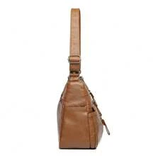 Túi đeo vai nữ dung tích lớn trang trí khóa đỏ, thích hợp cho cuộc sống hàng ngày - màu nâu - Xem 3