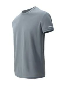 4 piezas Camisetas de manga corta deportivas y casuales para hombres, camisetas de cuello redondo, camisetas transpirables y de secado rápido para correr y hacer ejercicio