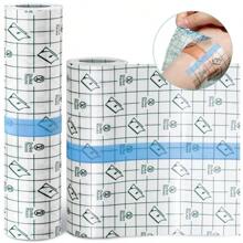 3 rollos de vendaje adhesivo transparente y elástico, vendaje impermeable, vendaje para tatuajes, película transparente redonda, vendajes adhesivos transparentes para ducharse y tatuajes - Blanco - Ver 3