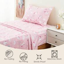 Unicorn Kids Sheet Set Twin Size, 3 Piece Twin Bed Sheet, Breathable Fitted & Flat Sheets,Deep Pocket Cozy Microfiber Toddler Bedding Set For Boys Girls - PinkUnicorn - View 7