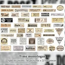 100 Stücke Retro Aufkleber, geeignet für Scrapbooking, amerikanische Vintage Dekorationsaufkleber für Studenten, Schulmaterial, Graffiti Aufkleber, Geschenk zum Schulanfang, Dekorationsmaterial