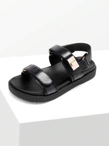 Girls Sandals Two Strapped Casual Open Toe Sandals Little Kid/Big Kid - 黑色 - 查看 4