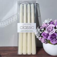 4pcs/Box Cone Shaped Wax Candles, Available In Red, Pink, Purple And White Colors, Suitable For Easter, Graduation And Other Festive Occasions, Romantic Candles For Home Decor, Gifts For Friends And Women, Ideal For Weddings, Events, Cozy Restaurants And Home Decoration. - Multicolor - View 17