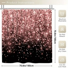 4pcs Pink Rhinestone Rain Curtain Gift Shower Curtain Decoration, Beautiful Housewarming Gift Modern Home Decoration, Waterproof Shower Curtain And Toilet Floor Mat Three Piece Set With 12 Shower Curtain Hooks Home Bathroom Decor Bathroom Accessories Back To School Fall Decor