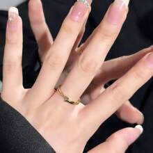 女士不锈钢结戒指 女孩金色星形指环 复古简约珠宝礼物