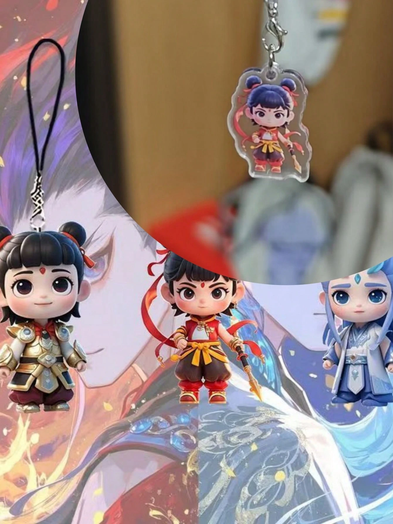 Nezha 2 The Magical Child Disturbance Of The Sea Lotus Cookie Cp Phone Chain Pendant Cartoon Nezha 2 The Magical Child Disturbance Of The Sea Lotus Cookie Cp Phone Chain Pendant Cartoon