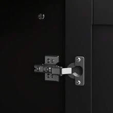 59.84" Vintage Four-Door Cabinet, Plastic Rattan, Suitable For Living Room, Dining Room, Bedroom(Black)