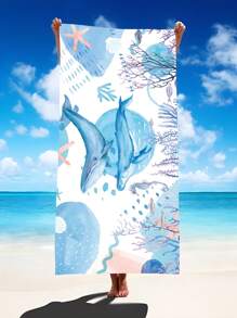 1pc (JLSTJ002) Beach Towel, Super Soft Microfiber Oversized Beach Blanket, Highly Absorbent Bath Towel, Suitable For Travel, Pool, Scuba Diving, Surfing, Yoga, Camping, Available In Adult And Children Sizes, Beach Accessories Beach Essentials