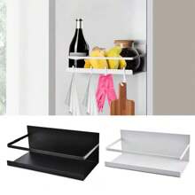 Fridge Side Magnetic Spice Organizer Rack, Multi-Function No-Drill Iron Wall Mounted Hanger - Multicolor - View 7