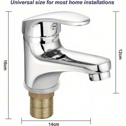 Basin Taps Bathroom Single Lever Chrome Mono Hot Cold Mixer Tap Bathroom Sink Chrome Mono Basin Bathroom Sink Taps (Hot & Cold Basin Taps)