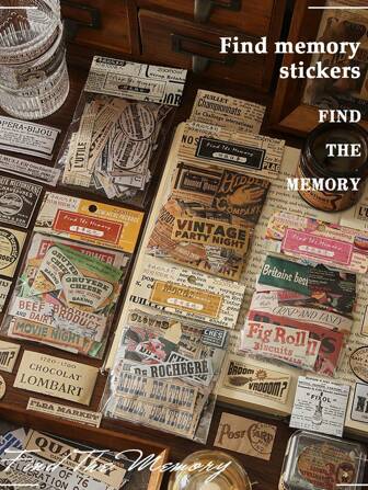 100pcs Retro Stickers, Suitable For Scrapbooking, American Vintage Decorative Stickers For Students, School Supplies, Graffiti Stickers, Back To School Gift, Decorative Materials