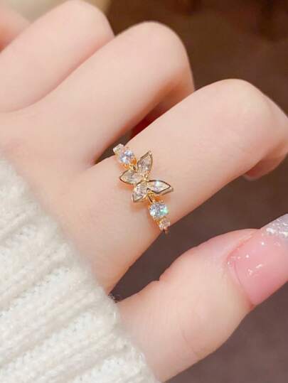 1pc Fashionable, Versatile, Minimalist, Niche Design, Elegant, Luxurious Criss-Cross Ring, Suitable For Daily Wear For Women