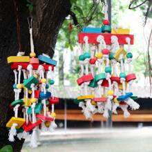 1pc Parrot Chew Toy, Colorful Medium/Small Parrot Biting Grinding Toy, Vibrant Color To Relieve Boredom, Pet Supplies, Bird Cage Decoration - Multicolor - View 7