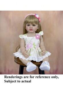 Lifelike 55 CM Can Stand Reborn Doll Toy With Full Soft Vinyl Body 22 Inch Alive Newborn Bebe Lovely Dress Up Birthday Gift (Some Parts Random)