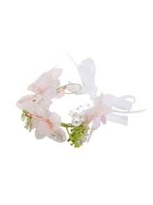 1件女士花环头饰头箍头箍公主超仙丝带珍珠头箍婚礼花儿童头箍珍珠发箍女孩演出甜美配饰韩版超仙新款丝带花礼物 - 彩色 - 查看 13