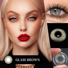 1 副黑灰色隐形眼镜，用于眼部美容眼部化妆品直径 14.5 毫米，年度使用隐形眼镜万圣节服装角色扮演 - 棕色 - 查看 2